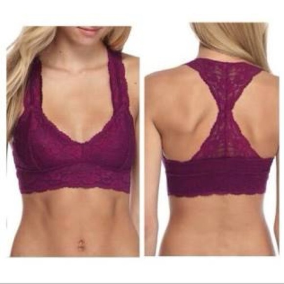 Free People Intimately Pink Lace Racerback Bralette Medium - Picture 1 of 6